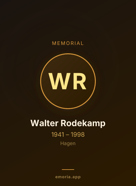 Memorial portrait of Walter Rodekamp