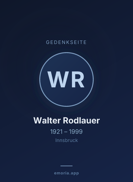 Gedenkportrait von Walter Rodlauer