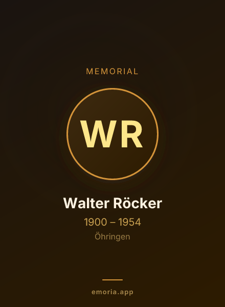 Memorial portrait of Walter Röcker