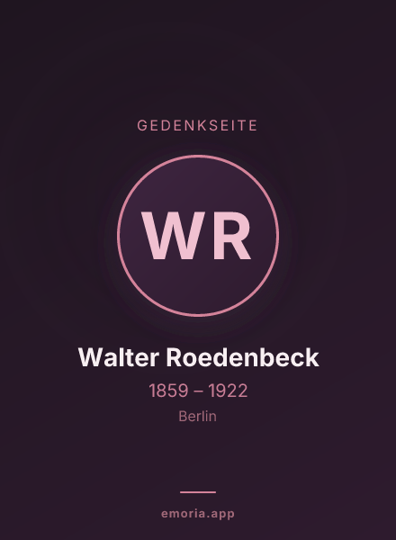 Gedenkportrait von Walter Roedenbeck