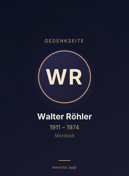 Gedenkportrait von Walter Röhler