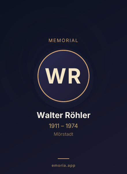 Memorial portrait of Walter Röhler