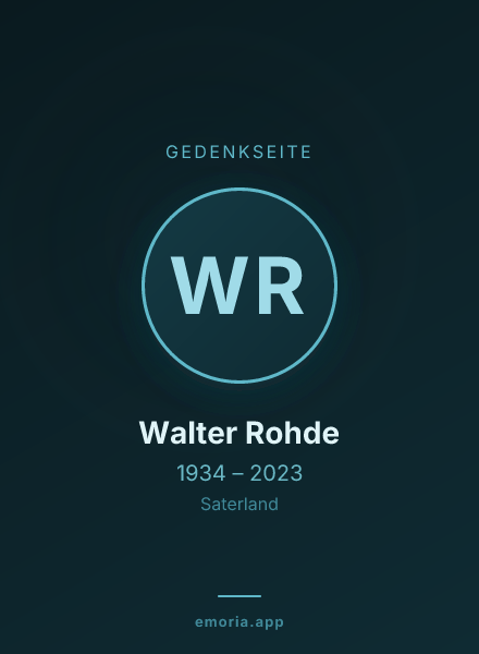 Gedenkportrait von Walter Rohde