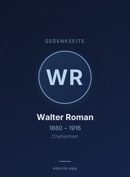Gedenkportrait von Walter Roman