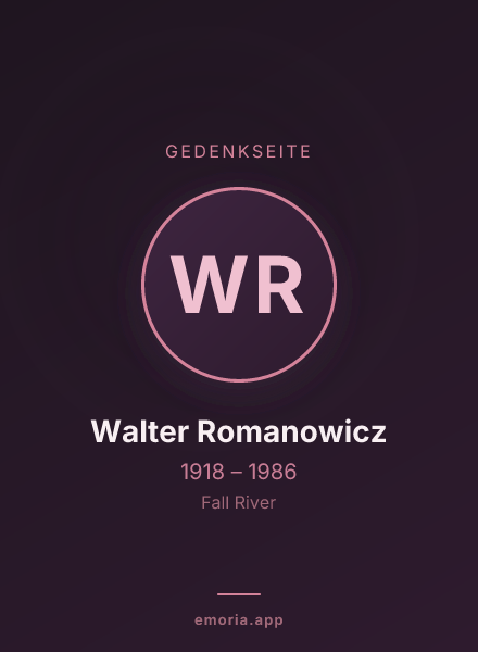 Gedenkportrait von Walter Romanowicz