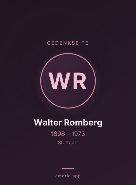 Gedenkportrait von Walter Romberg