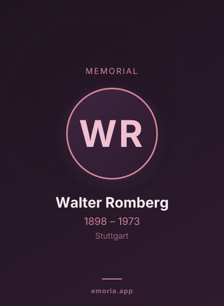 Memorial portrait of Walter Romberg