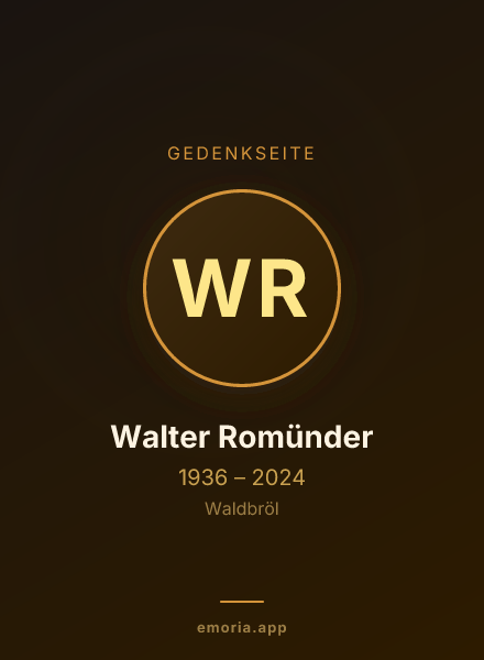 Gedenkportrait von Walter Romünder