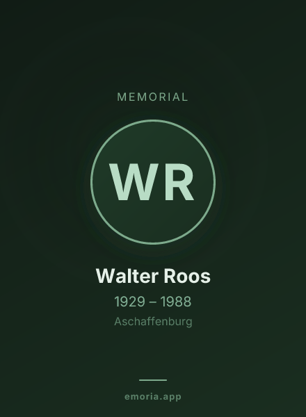 Memorial portrait of Walter Roos
