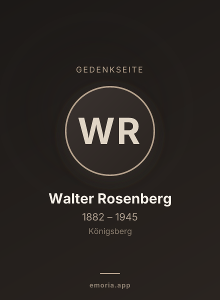 Gedenkportrait von Walter Rosenberg