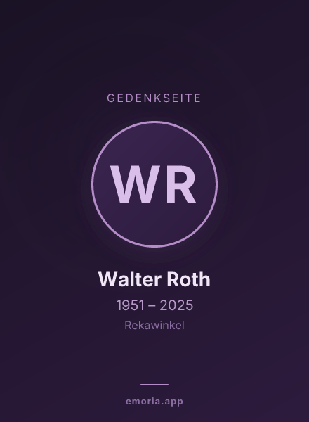 Gedenkportrait von Walter Roth