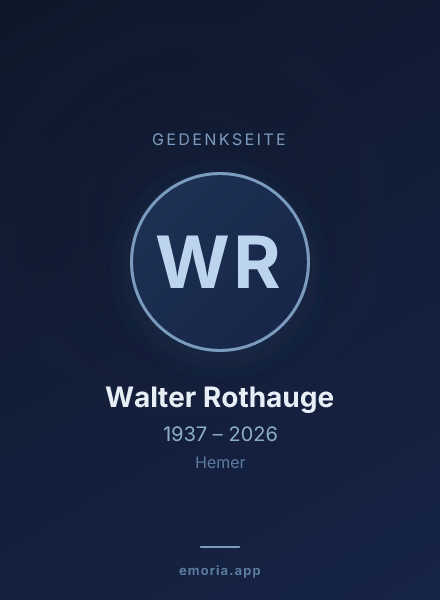 Gedenkportrait von Walter Rothauge
