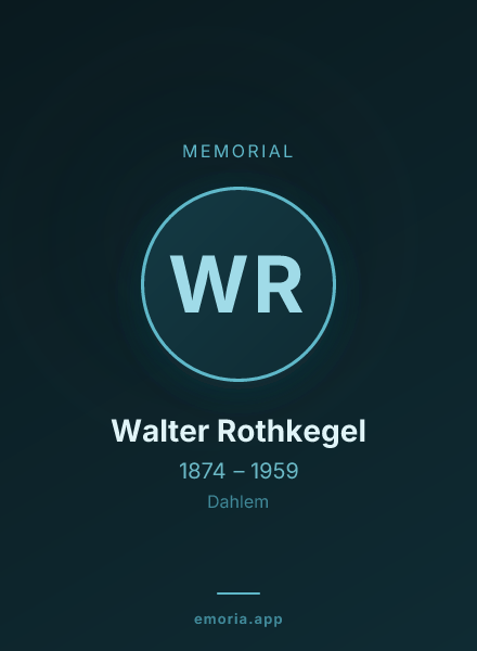 Memorial portrait of Walter Rothkegel