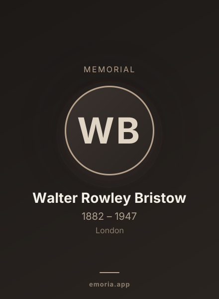 Memorial portrait of Walter Rowley Bristow