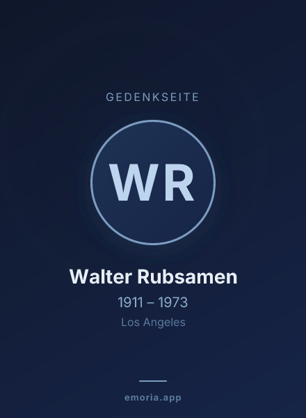 Gedenkportrait von Walter Rubsamen