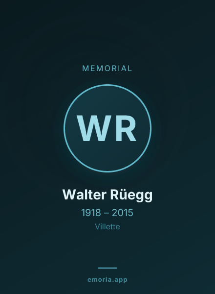 Memorial portrait of Walter Rüegg