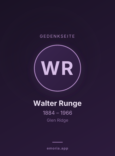 Gedenkportrait von Walter Runge