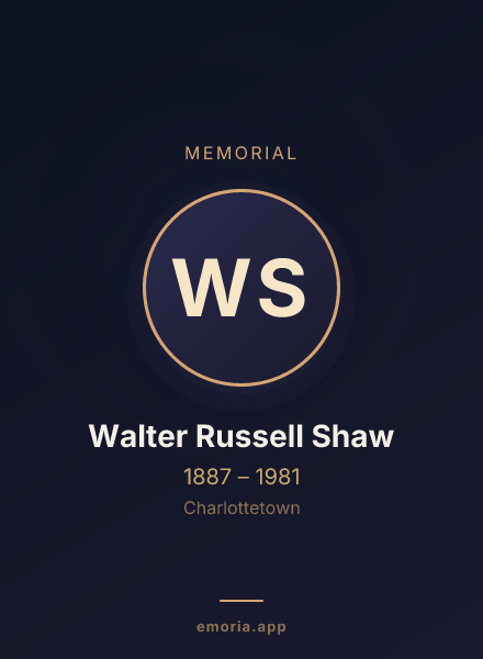 Memorial portrait of Walter Russell Shaw