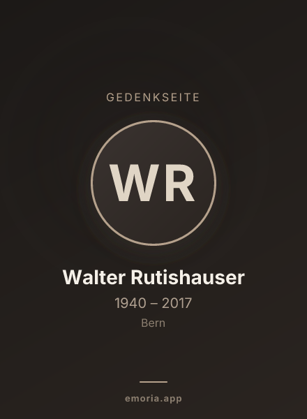 Gedenkportrait von Walter Rutishauser
