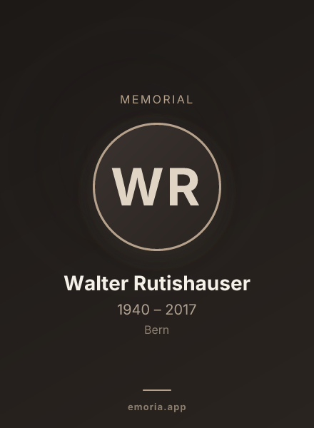 Memorial portrait of Walter Rutishauser