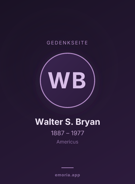Gedenkportrait von Walter S. Bryan