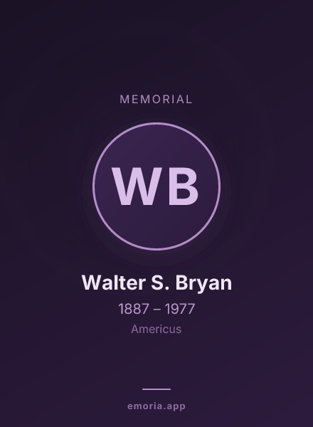 Memorial portrait of Walter S. Bryan