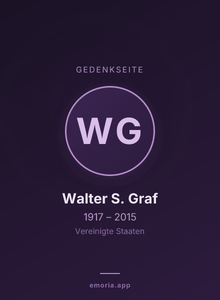 Gedenkportrait von Walter S. Graf
