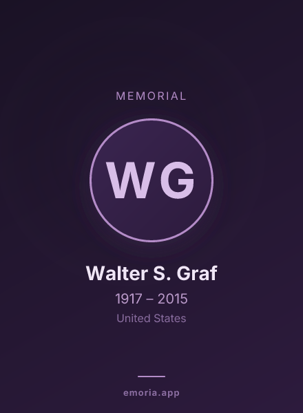 Memorial portrait of Walter S. Graf