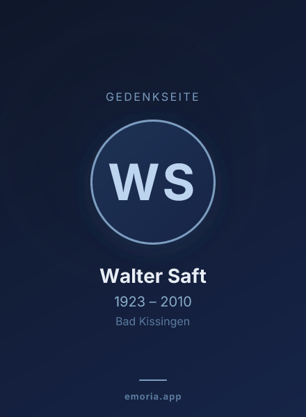 Gedenkportrait von Walter Saft