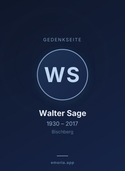 Gedenkportrait von Walter Sage