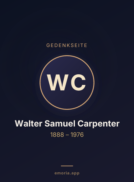 Gedenkportrait von Walter Samuel Carpenter