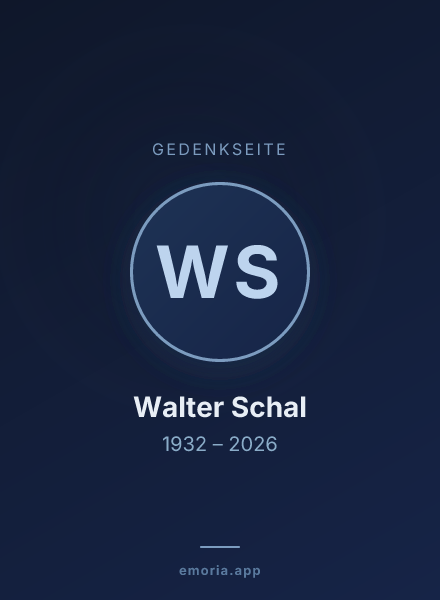 Gedenkportrait von Walter Schal