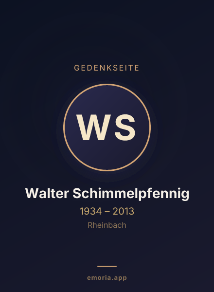 Gedenkportrait von Walter Schimmelpfennig