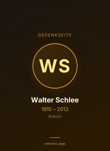 Gedenkportrait von Walter Schlee