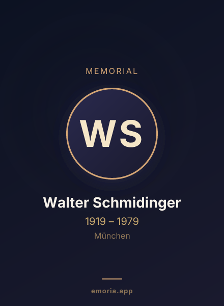 Memorial portrait of Walter Schmidinger