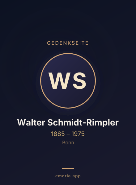 Gedenkportrait von Walter Schmidt-Rimpler