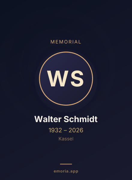 Memorial portrait of Walter Schmidt