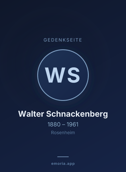 Gedenkportrait von Walter Schnackenberg