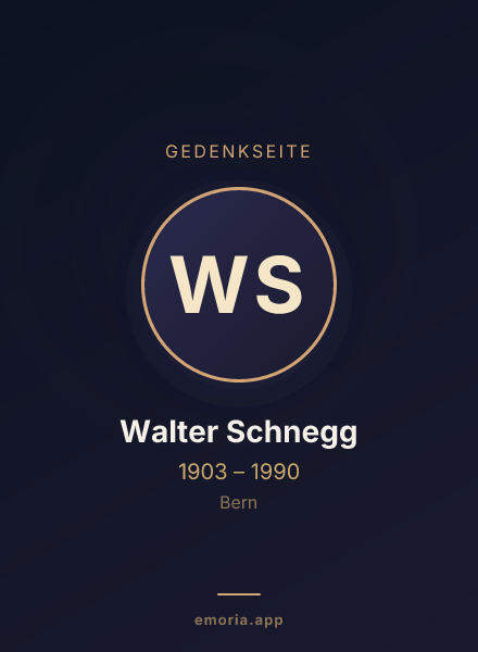 Gedenkportrait von Walter Schnegg