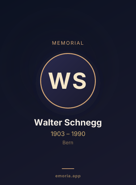 Memorial portrait of Walter Schnegg