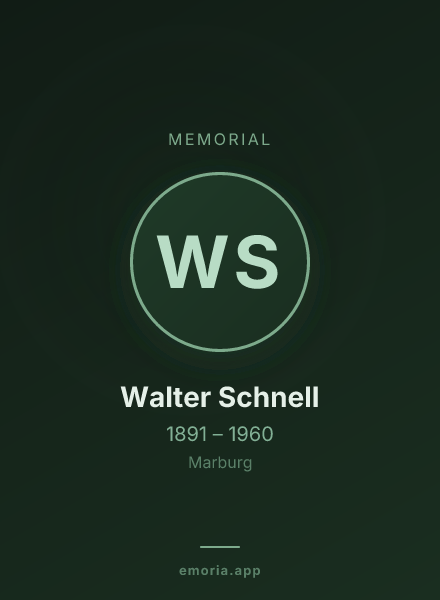 Memorial portrait of Walter Schnell