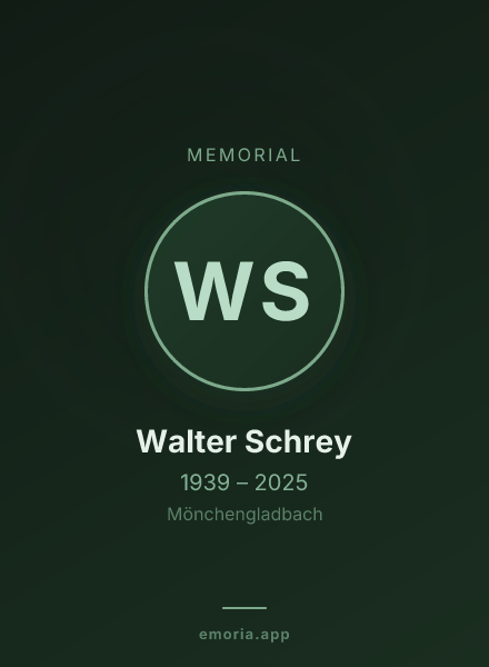 Memorial portrait of Walter Schrey