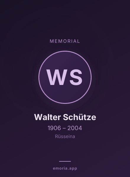 Memorial portrait of Walter Schütze