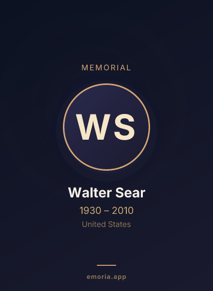Memorial portrait of Walter Sear