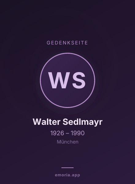 Gedenkportrait von Walter Sedlmayr
