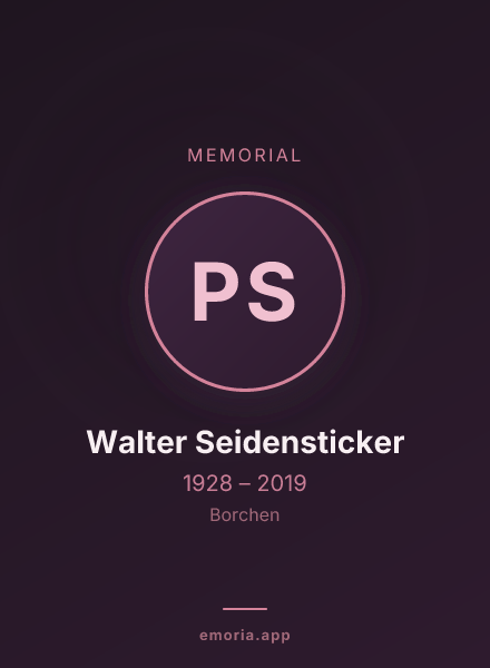 Memorial portrait of Prof. Dr. Walter Seidensticker