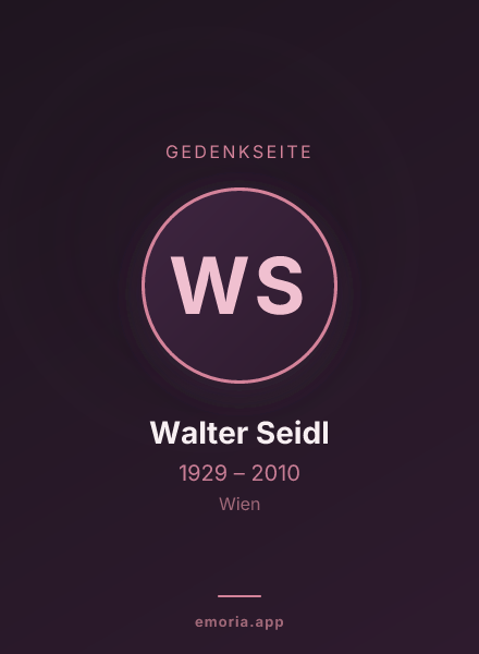 Gedenkportrait von Walter Seidl
