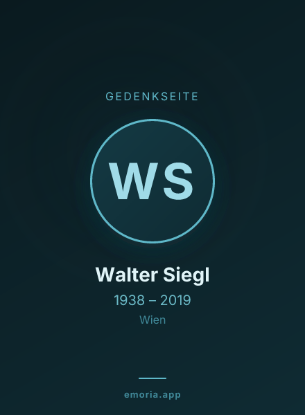 Gedenkportrait von Walter Siegl