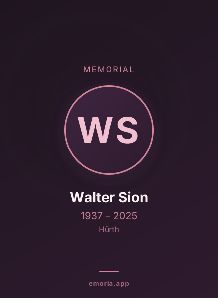 Memorial portrait of Walter Sion