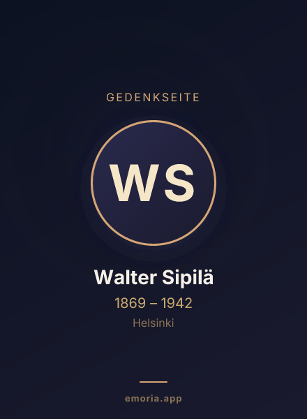 Gedenkportrait von Walter Sipilä